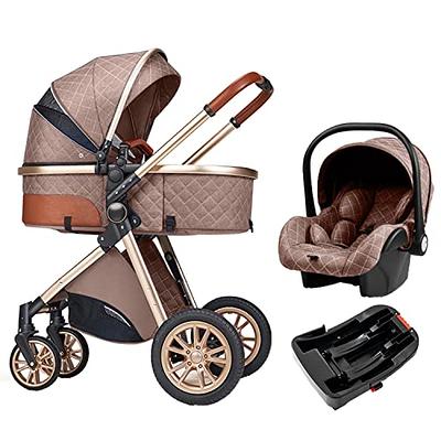 Hot Mom Baby Stroller 360 Degree Rotation Function Baby Carriage Pu Leather  Pushchair 2023 Grid