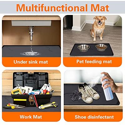 Xtreme Mats Kitchen 22-in x 34-in Grey Undersink Drip Tray Fits Cabinet  Size 34-in x 22-in in the Shelf Liners department at