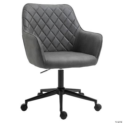 Vinsetto Ergonomic Home Office Chair High Back Task Computer Desk Chair  with Padded Armrests, Linen Fabric, Swivel Wheels, and Adjustable Height,  gray