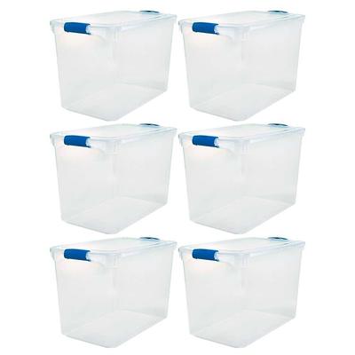 Homz 112 Qt. Heavy Duty Clear Plastic Stackable Storage Containers (6-pack)