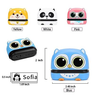 Kids Name Stamp for Clothing,Personalized Name Stamp 4 Animal Styles Cartoon Pattern Stamp,Custom Name Stamp Children's Seal Cute Waterproof Wash