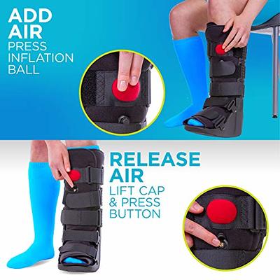 Brace Direct Lightweight Medical Full Shell Walking Boot with Air Pump-  Short- Orthopedic Boot for Foot Pain Recovery, Sprained Ankle, Stress