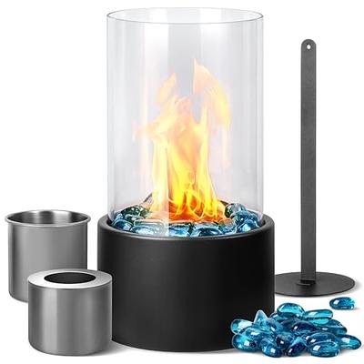 Large Rectangle Tabletop Fire Pit, Portable Bioethanol Fuel