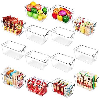 Vtopmart Clear Plastic Pantry Organizer Bins, 6 PCS Food Storage Bins