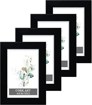 CORE ART 4x6 Black Picture Frame Set of 4,Display Pictures 3.5x5 with Mat  or 4 x 6 without Mat,Multi Photo Frames Collage for Wall or Tabletop  Display - Yahoo Shopping