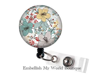 Floral Badge Reel/Boho Reel/Badge Reel/Nurse Badge/Badge Holder/Id Holder/Badge  Gift/Name Badge/Retractable Badge/Beaded - Yahoo Shopping