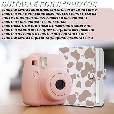 GABraden Mini Cute Photo Album for 3-Inch Film,2x3 Photo Album 100 Pockets  Compatible with Polaroid Camera and Fujifilm Instax Mini 11/12/40 EVO  Instant Camera & Mini Link 2 Printer（Brown Western Cow） 