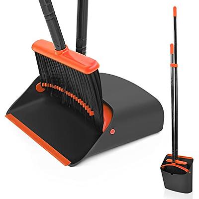 JEHONN Stand Up Store Broom and Dustpan Set, Long Handle Lightweight Upright  Standing Sweep Set for Home Room Kitchen Office Lobby - Yahoo Shopping