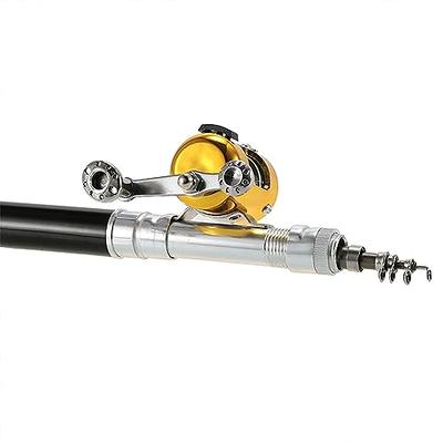 Lixada Pen Fishing Rod Reel Combo Set Telescopic Pocket Fishing Rod Pole +  Reel Aluminum Alloy Fishing Line Soft Lures Silver