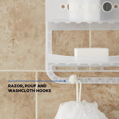 White Shower Caddy with 1 Shelf, Mainstays over the Showerhead