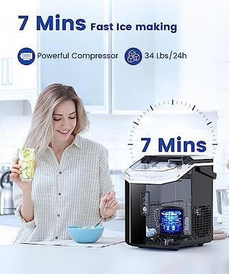 COWSAR Nugget Ice Maker, Countertop Ice Maker Nugget, Portable Ice Machine  with Self-Cleaning, 34Lbs/Day, Ice Makers Countertop with Handle, Ice Scoop  and Basket for Home Office Party, Black - Yahoo Shopping