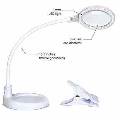 Brightech LightView Pro Magnifying Desk Lamp, 2.25x Light Magnifier with  Clamp, Adjustable Magnifying Glass with Light for Crafts, Reading, Close  Work