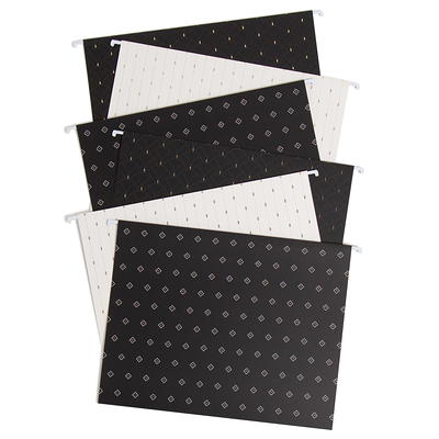 U Brands Modern Noir 19 Pocket Expandable File Folder, Black