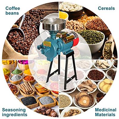 110V Electric Grain Mill Grinder Heavy Duty 3000W Grain Grinder Machine  Feed Rice Coffee Wheat Corn Grain Mills Commercial