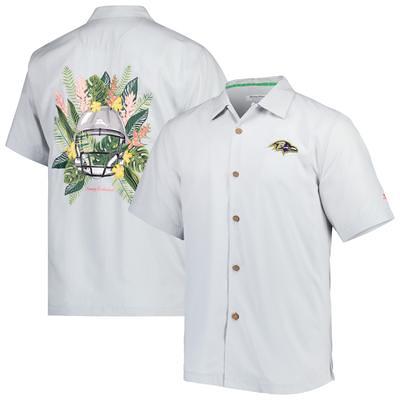 Men's Tommy Bahama Gray Baltimore Ravens Coconut Point Frondly Fan Camp  IslandZone Button-Up Shirt - Yahoo Shopping