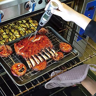 Heat Resistant Silicone Oven Mitts with Cotton Lining - Non-Slip, Flexible, and Durable Kitchen Gloves for Cooking, Baking, Grilling, and Microwaving