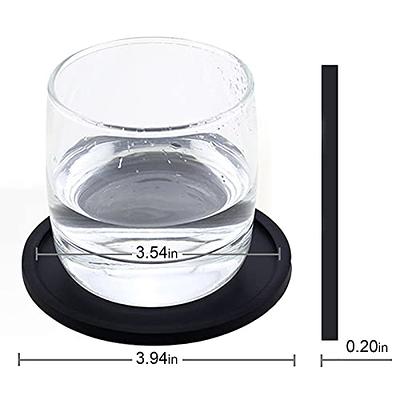 Drink Coasters, 6 Nonslip Rubber Coasters - Durable, to Protect Wooden Tables, Desks, and Bars, White Silicone Table Top Coasters, No More Water Rings