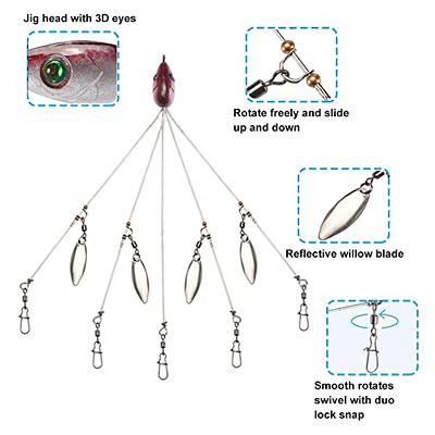 5 Arms Alabama Rig Fishing Lure, Umbrella Rig with Spinner for
