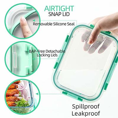 HOMBERKING 10 Pack Glass Meal Prep Containers, Glass Food Storage  Containers with Lids, Airtight Glass Lunch Bento Boxes, BPA-Free & Leak  Proof, 36oz