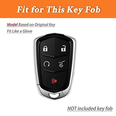 Cacacar for Cadillac Key Fob Cover with Keychain, for Cadillac Escalade ATS  CTS CT6 STS SRX XT5 Key Fob Case Premium Soft TPU Full Protection Smart