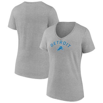 Women's Fanatics Branded Heather Gray Texas Rangers Evanston Stencil Personalized V-Neck T-Shirt Size: Medium