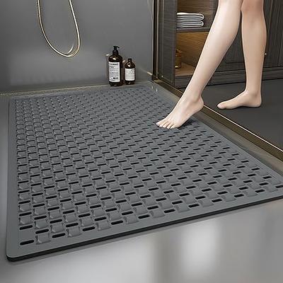 Webos Bath Shower Mat Non Slip: Extra Large Pebble Bathtub mat for Kids,  Elderly, Anti Slip Shower Matt with Drain Holes Suction Cups Tub Mat - 16 X