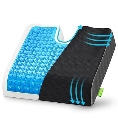 AUVON Cooling Gel Seat Cushion for Office Chair, Large Tailbone Cushion  with Thick Memory Foam for Sciatica & Back Pain Relief, Non-Slip Pressure  Relief Coccyx Cushion Suits Car Seat, Gaming, Home 