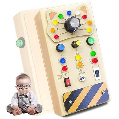 Toddler Toys Busy Board, Montessori Toys Sensory Toys for Toddlers 1-3 with  Light Up LED Buttons Pluggable Wire Wooden Toys, Baby Toys Travel Toys  Gifts for Age 1-2 2-4 Toddler Busy Board