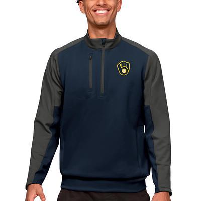 Milwaukee Brewers Antigua Victory Pullover Sweatshirt - Heather Gray