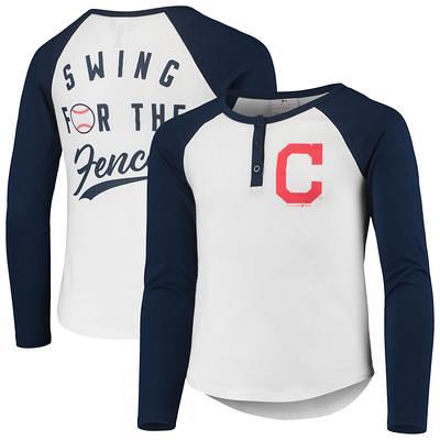 Cleveland Indians New Era Women's Lace-Up Long Sleeve T-Shirt - White/Navy