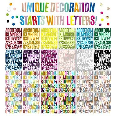 8 Sheets Alphabet Stickers Colored waterproof Letter Stickers Vinyl  Self-Adhesive Sticker Letters, 1 inch Number and Alphabet ABC  Stickers,mailbox