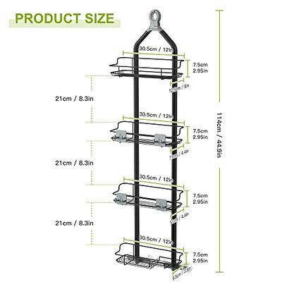 Thideewiz 4 Tier Hanging Shower Caddy Over Shower Head, Black Rustproof Shower  Organizer with Hooks, Anodized Aluminum Rod and Stainless Steel Shelf -  Yahoo Shopping