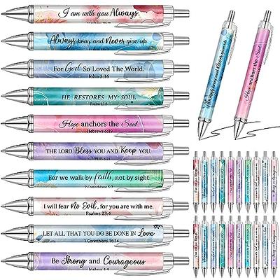 Sabary 4 Pcs Bible Pens Inspirational Ballpoint Pens in Matching Gift Case  Colored Quotes Pens for Women Pens with Bible Verses Refillable Writing