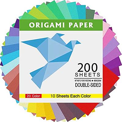 200 Sheets 20 Color Origami Paper for Kids Double Sided Origami Squares in  Vivid Colors 6 Inch Easy Fold for Arts Craft