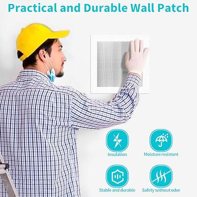Drywall Patch Kit, 12 Pcs Aluminum Drywall Repair Kit for Holes, 2/4/6/8  inch Self Adhesive Fiberglass Wall Hole Patch Kit for Drywall, Sheet Rock