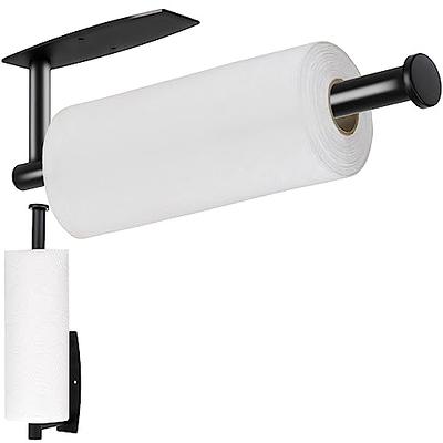 Under Cabinet Paper Towel Holder Wall Mounted Paper Towel Rack-Self  Adhesive Or Drilling For Kitchen(Black) 