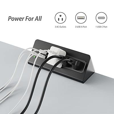 Dubbel 2-Power Outlet, USB-A & USB-C Charging Port Edge Mount