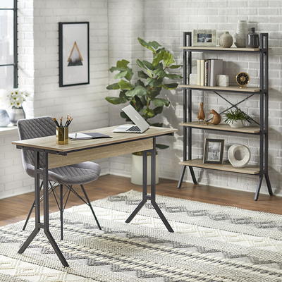 TMS Connection Computer Writing Desk, Natural with Black Metal Legs - Yahoo  Shopping