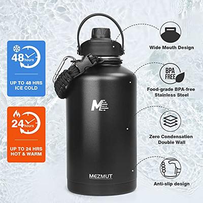 Half-gallon Insulated Water-Bottle with Straw - Stainless Steel