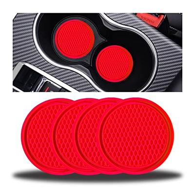 2pcs Bling Car Cup Coaster, 2.75 inch Auto Car Cup Holder Insert Coasters Silicone Anti-Slip Crystal Rhinestone Drink Car Cup Mat, Universal Vehicle