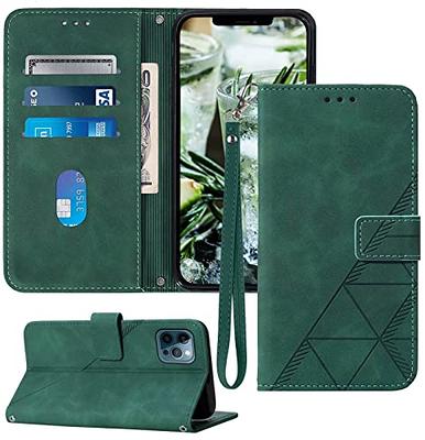 Green PU Leather Wallet Folio Case for iPhone 13 Pro Max ( 6.7