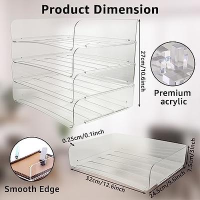 JMIATRY Acrylic Paper Tray Stackable Acrylic Paper Organizer 4