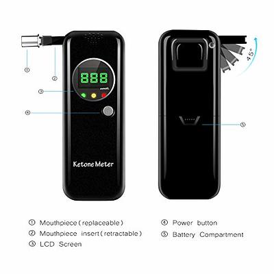 Professional Portable Ketone Breath Meter, Ketone Breath Tester, Digital  Ketone Breathalyzer with 10 Mouthpieces - Yahoo Shopping