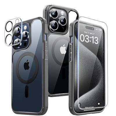 Translucent Clear Hard Case for iPhone 15 Pro Max 6.7, Military Full Body  Protection with Screen and Camera Lens Protector 