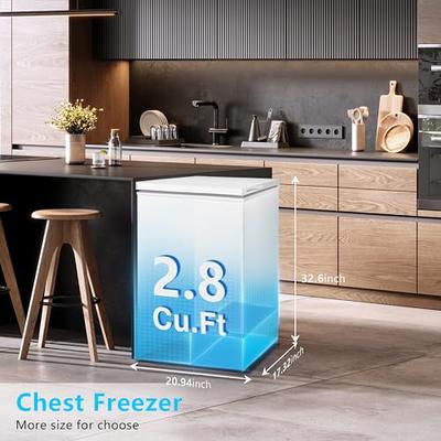 R.W.FLAME Chest Freezer 2.8 Cubic Feet, Deep Freezer with Basket Adjustable  Temperature, Energy Saving, Top open Door Compact Freezer, White - Yahoo  Shopping