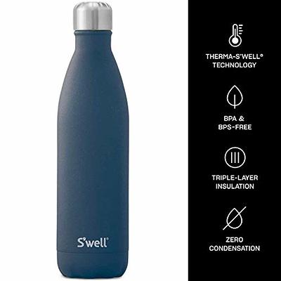  S'well Stainless Steel Water Bottle - 25 Fl Oz - Blue Suede -  Triple-Layered Vacuum-Insulated Containers Keeps Drinks Cold for 48 Hours  and Hot for 24 - BPA-Free - Perfect for