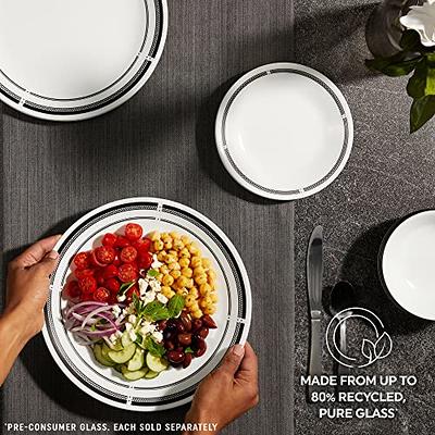 Corelle Vitrelle 18-Piece Service for 6 Dinnerware Set, Triple  Layer Glass and Chip Resistant, Lightweight Round Plates and Bowls Set,  Mystic Gray: Dinnerware Sets