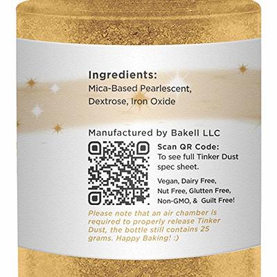 BAKELL® Bright Gold Edible Glitter Spray Pump, (25g), TINKER DUST Edible  Glitter, KOSHER Certified, 100% Edible Glitter