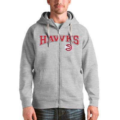 Women's Antigua Heathered Gray Philadelphia Eagles Wordmark Victory Full-Zip Hoodie Size: Medium