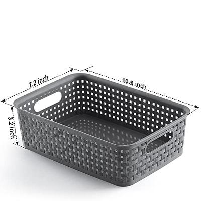 [ 12 Pack ] Plastic Storage Baskets - Small Pantry Organization and Storage  Bins - Household Organizers for Laundry Room, Bathrooms, Bedrooms
